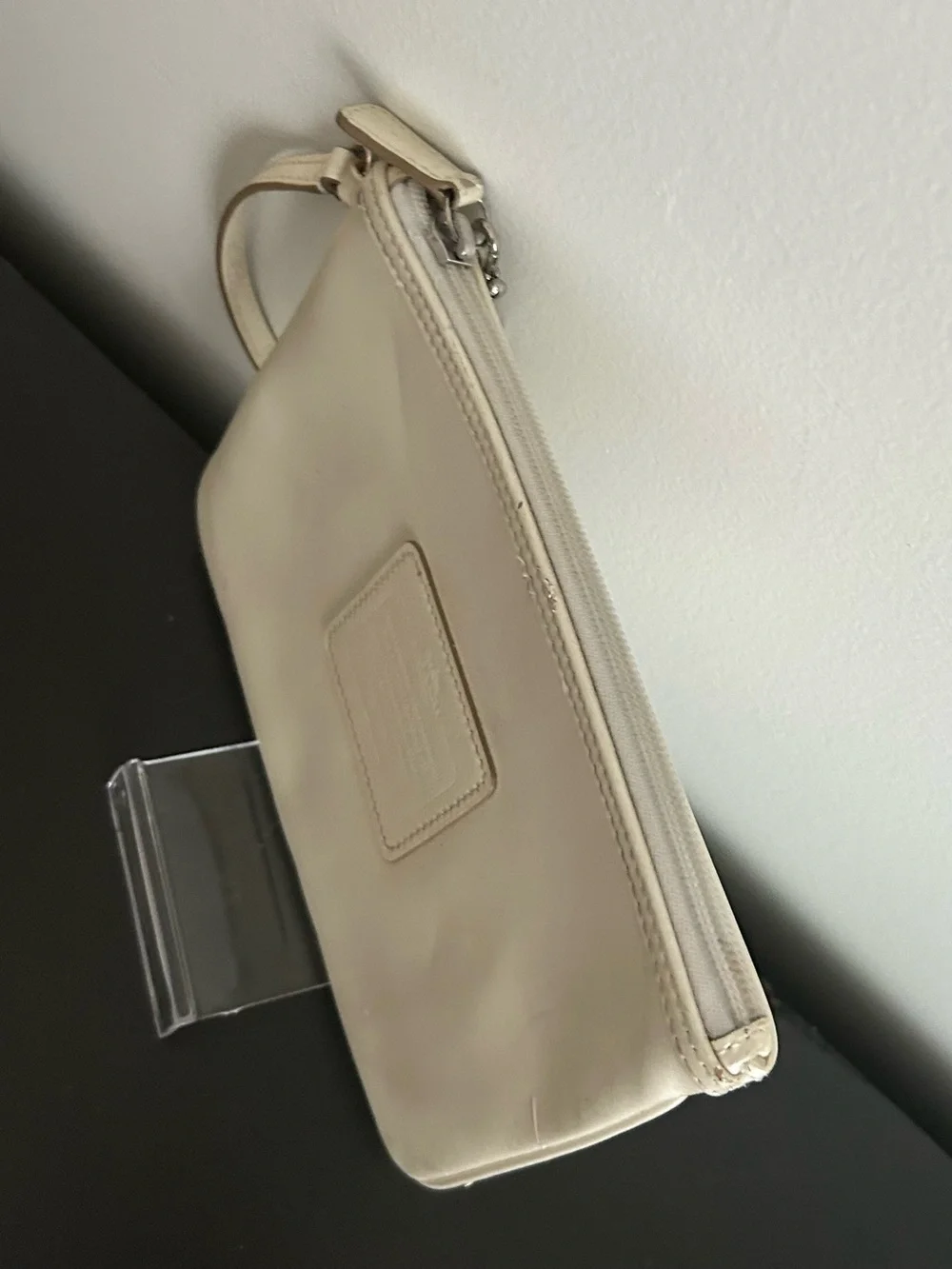 Vintage Coach Cream Wristlet Clutch Y2K